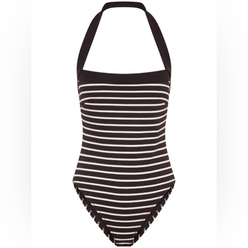 NICHOLAS Black and White Striped Bodysuit